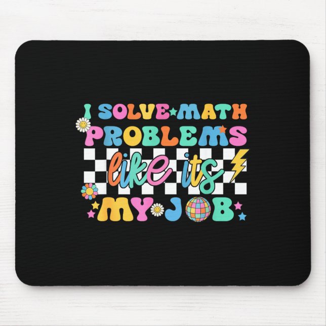 Retro Groovy Math Teacher Funny Back To School Gif Mousepad (Vorne)