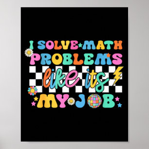 Retro Groovy Mathelehrer Lustig Zurück Zur Schule Poster