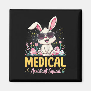 Retro Groovy Medical Istant Squad Bunny Ear Blume Magnet