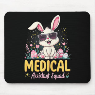 Retro Groovy Medical Istant Squad Bunny Ear Blume Mousepad