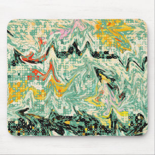 Retro Groovy Mermor Wirbel Abstraktes Muster Mousepad