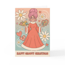Retro Groovy Mrs. Claus Frohe Weihnachten