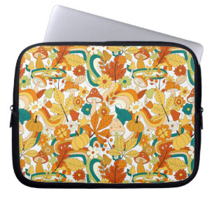 Retro Groovy Mushroom Blume Muster Laptopschutzhülle