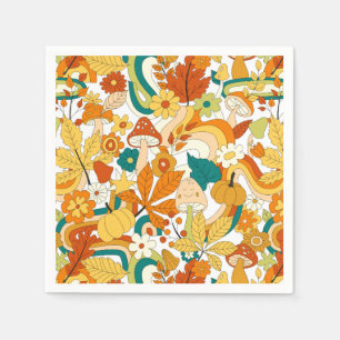 Retro Groovy Mushroom Blume Muster Serviette