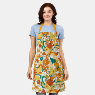 Retro Groovy Mushroom Flower Pattern Schürze