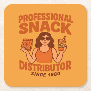 Retro Groovy Mutter Professioneller Snack-Verteile Rechteckiger Pappuntersetzer