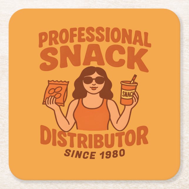 Retro Groovy Mutter Professioneller Snack-Verteile Rechteckiger Pappuntersetzer (Vorderseite)