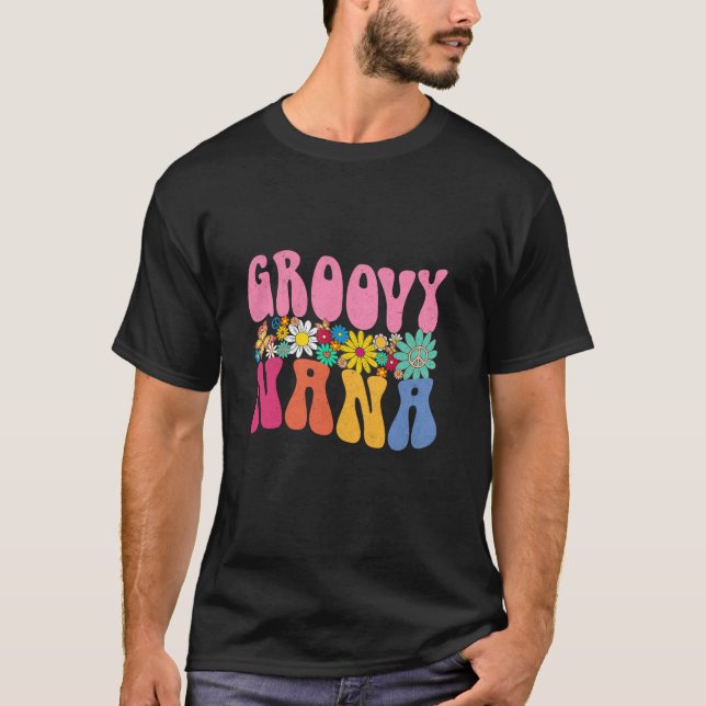 Retro Groovy Nana Daisy Blume Geschenke für Mutter T-Shirt (Vorderseite)