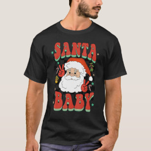 Retro Groovy Niedlich Weihnachtsmänner Frauen Kind T-Shirt