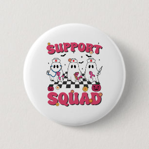 Retro Groovy Nurse Support Squad Brustkrebs Awa Button