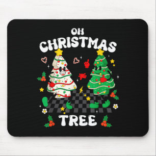 Retro Groovy Oh Weihnachtsbaum Kuchen Pyjama Xmas Mousepad