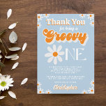Retro Groovy One Boys 1. Geburtstag Dankeskarte<br><div class="desc">Dankeschön im Stil mit diesen trendigen 1. Geburtstag Dankeschön Karten. Die Vorlagenformulierung ist einfach zu personalisieren und Ihre Familie und Freunde werden begeistert sein,  wenn sie diese fantastischen Dankesworte erhalten.</div>