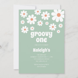 Retro Groovy One im Stil der 70er Jahre Einladung