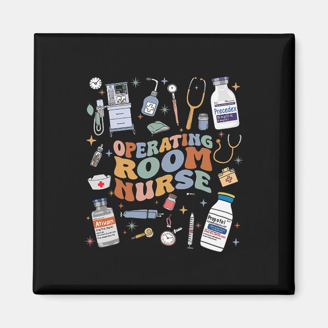 Retro Groovy Operationssaal Nurse oder Nursing Sch Magnet (Vorne)