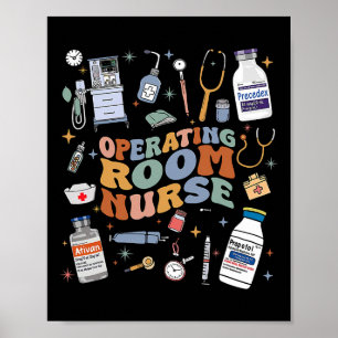 Retro Groovy Operationssaal Nurse oder Nursing Sch Poster