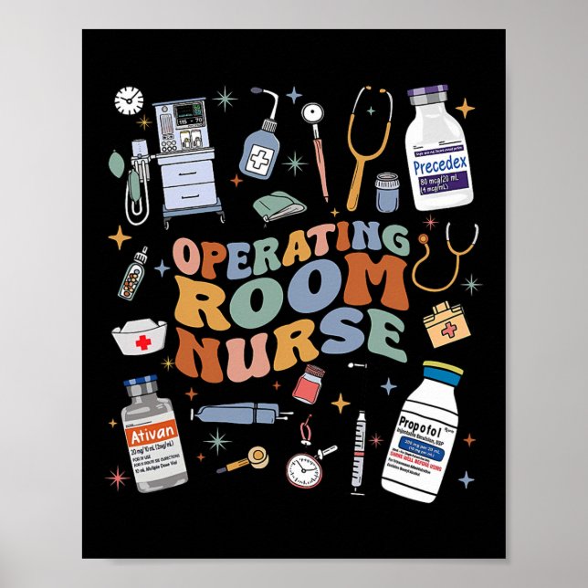 Retro Groovy Operationssaal Nurse oder Nursing Sch Poster (Vorne)