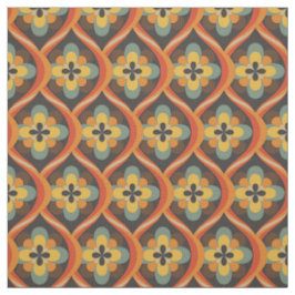 Retro Groovy Orange Brown Gold der 1960er Jahre Stoff