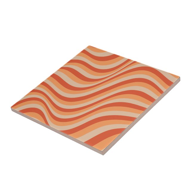 Retro Groovy Orange Farbe Fliese (Seite)