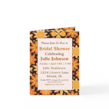 Retro Groovy Orange gelbes Brautparty