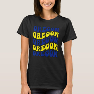 Retro Groovy Oregon State Home Mädchen Ich liebe O T-Shirt