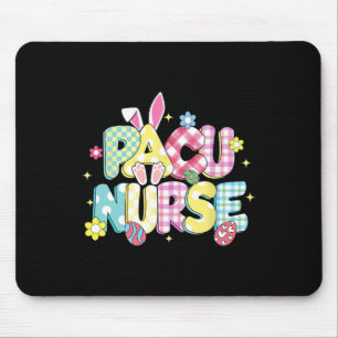 Retro Groovy Pacu Nurse Bunny Ear Funny Easter Gif Mousepad