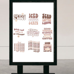 Retro-Groovy-Paket für den Eistokaffee Aufkleber