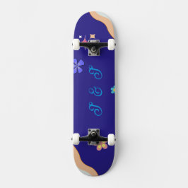 Retro Groovy Pastel Floral Aesthetic Skateboard
