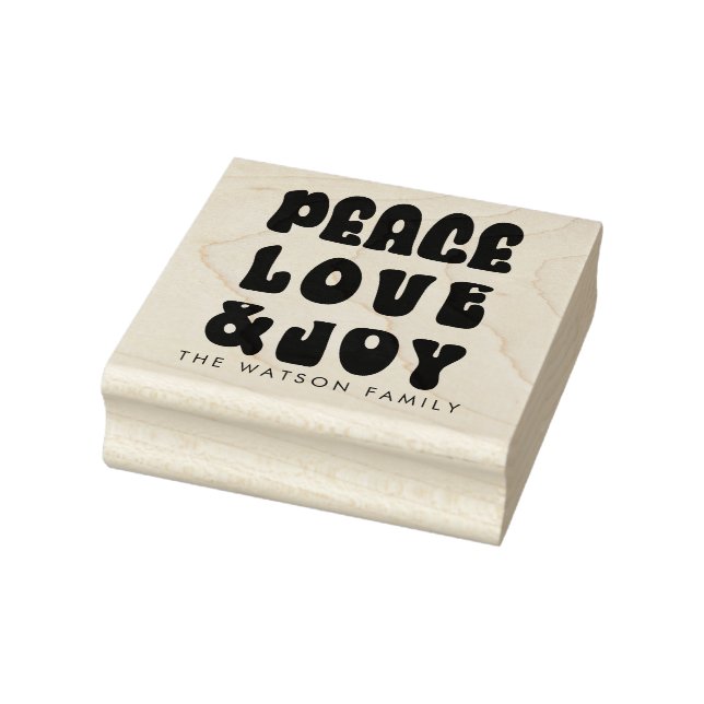 Retro Groovy Peace Liebe Joy Holiday Gummistempel (Stempel)