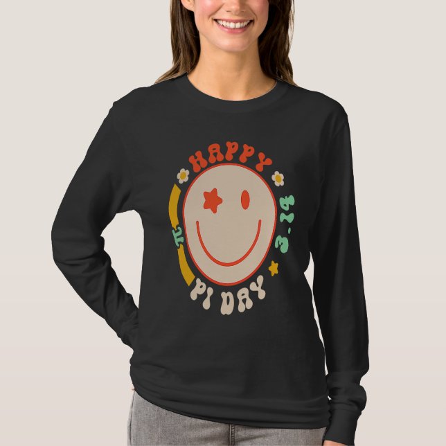 Retro Groovy Pi Day 3 14 Pi Symbol Science Math Te T-Shirt (Vorderseite)