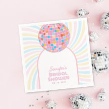 Retro Groovy Pink Disco Ball 70er 80er Brautparty
