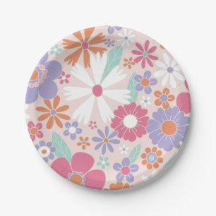 Retro Groovy Pink Floral Paper Teller