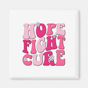 Retro Groovy Pink Hope Fight Cure Brustkrebs Aw Magnet