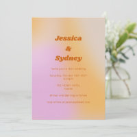 Retro Groovy Pink und Orange Einzigartige Hochzeit