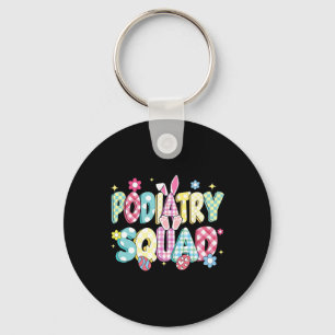 Retro Groovy Podiatry Squad Bunny Ohr Sonniges Ost Schlüsselanhänger