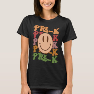 Retro Groovy Pre-K Niedliches Lächeln Zurück zur S T-Shirt