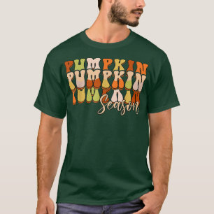 Retro Groovy Pumpkin Saison Herbst Leaves Fall als T-Shirt
