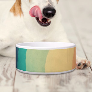 Retro Groovy Rainbow Personalisiert Hund Napf