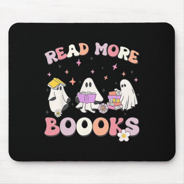 Retro Groovy Read More Books Ghost Boo ghoul lusti Mousepad (Vorne)