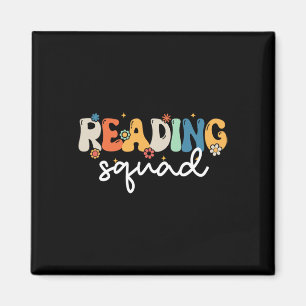 Retro Groovy Reading Squad Girls Boys Niedlich les Magnet