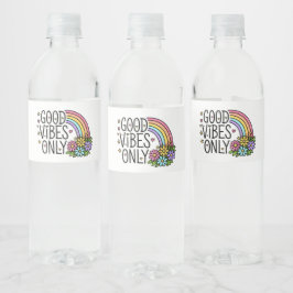 Retro Groovy Regenbogen Gute-Laune-Wasserflasche