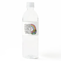Retro Groovy Regenbogen Gute-Laune-Wasserflasche