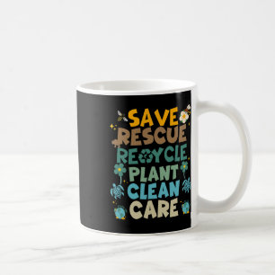 Retro Groovy Rett Bees Rescue Animals Recycle Spaß Kaffeetasse