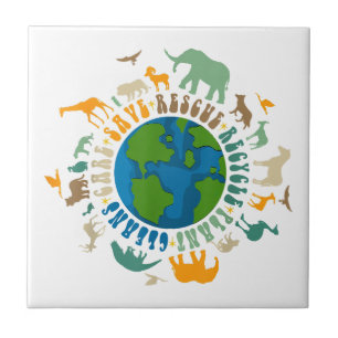 Retro Groovy Rette Bienen Retten Tiere Recyceln Sp Fliese
