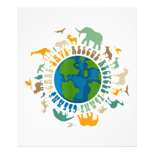 Retro Groovy Rette Bienen Retten Tiere Recyceln Sp Fotodruck