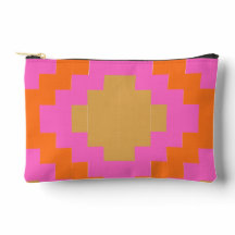Retro Groovy Rosa Orange Geometrischer Stiftemappe