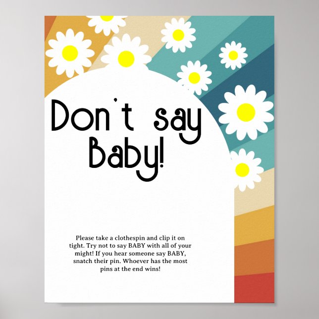 Retro Groovy - Sag kein Baby Poster (Vorne)