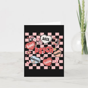 Retro Groovy School Psychologin Valentine's Day H Karte