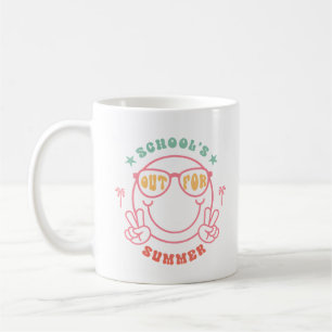 Retro Groovy Schule ist für den Sommer aus Smiley Kaffeetasse