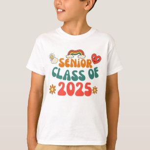 Retro Groovy Senior 25 Class of 2025 Abschluss T-Shirt