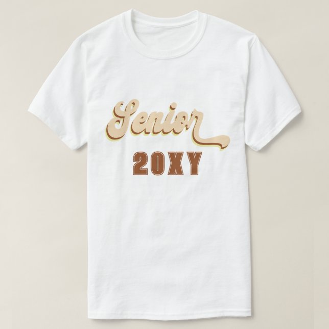 Retro Groovy Senior Custom Year Abschluss T-Shirt (Design vorne)